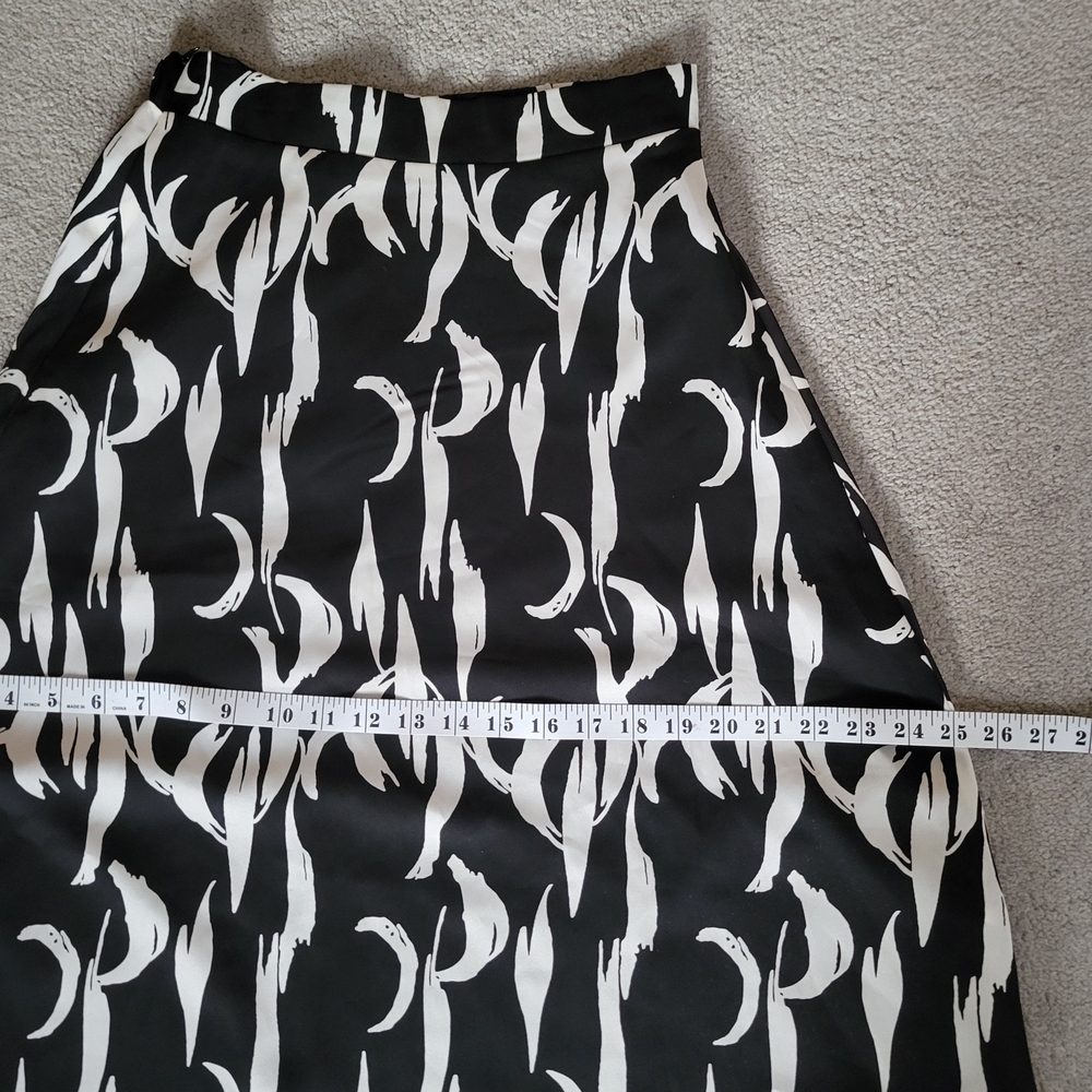 Hello Van Gogh Black and White Maxi A-Line Midi Skirt Midi - Picture 6 of 8